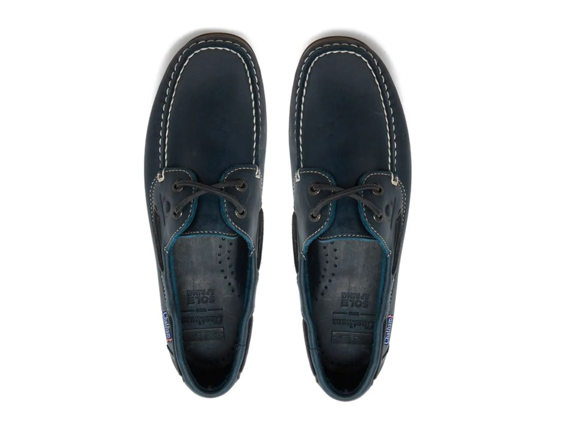 Chatham Men's Whitstable Leather Lace-Up Boat Shoes Csw/Ny